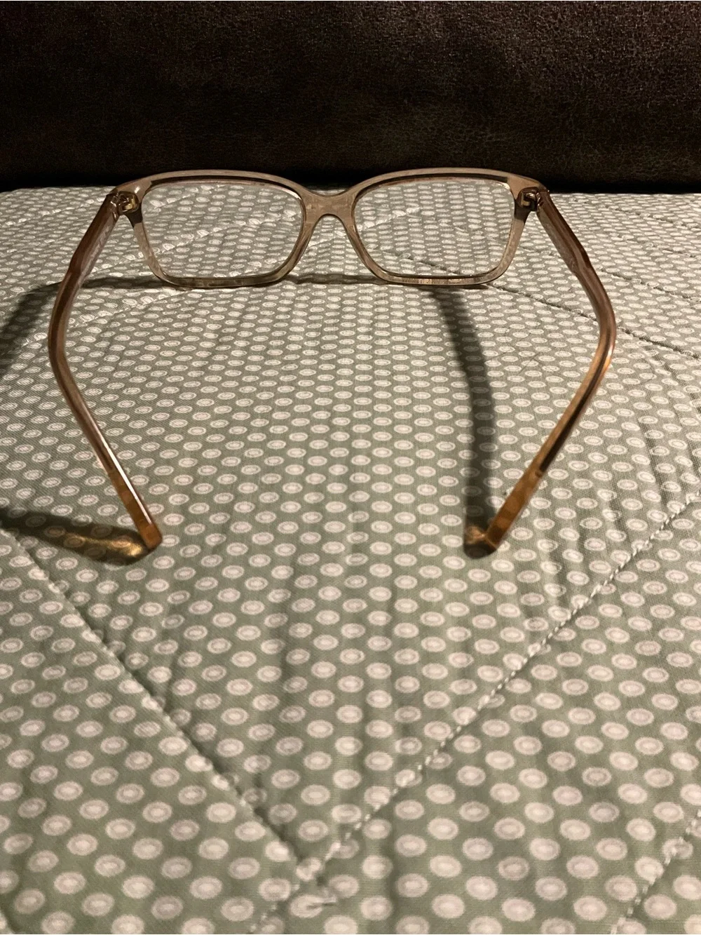 Coach Light Brown Translucent Rectangular Glasses